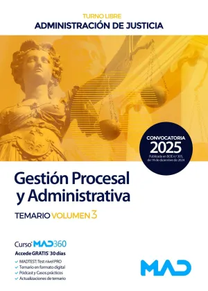 Temario Volumen 3 Cuerpo de Gestión Procesal y Administrativa (Turno Libre)