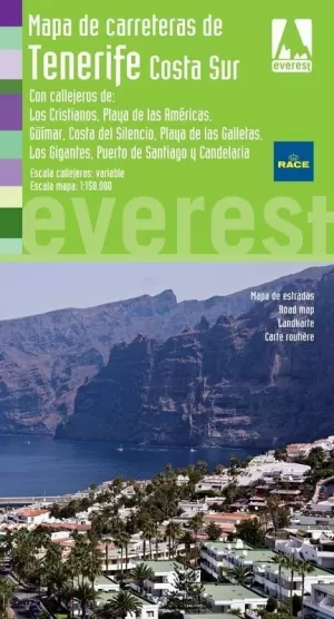 Mapa de Carreteras de Tenerife Costa Sur