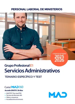 Temario Específico y Test Servicios Administrativos (Grupo Profesional E1)