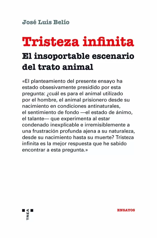 TRISTEZA INFINITA. EL INSOPORTABLE ESCENARIO DEL TRATO ANIMAL. BELÍO,JOSÉ  LUIS. Comprar libro